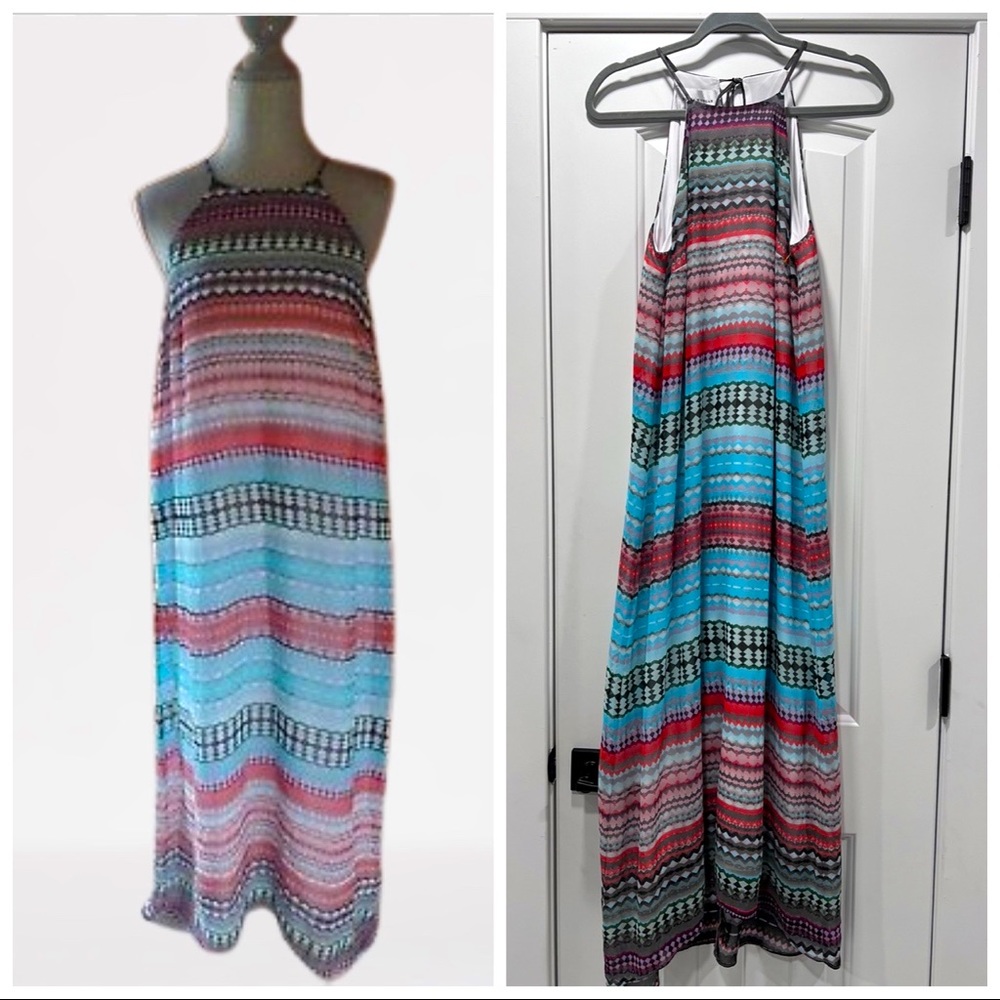 Donna Morgan Maxy Multicolor Sleeveless Multicolor Dress. Size 6